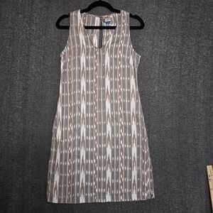 KAVU Rita Cafe Print‎ Boho Aztec Dress Sz S Western Keyhole Back